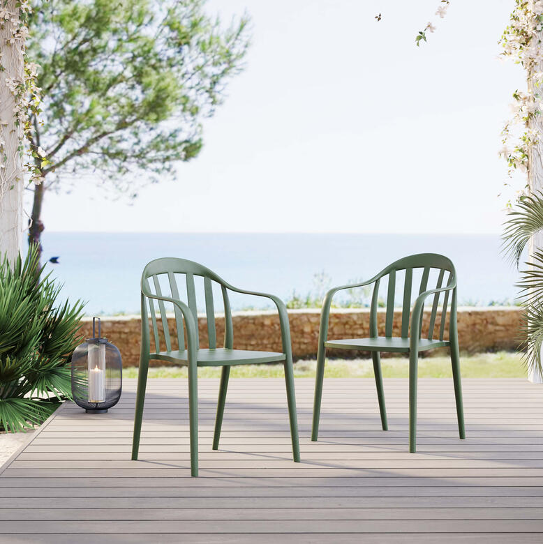 Armchair Flores Grey Green